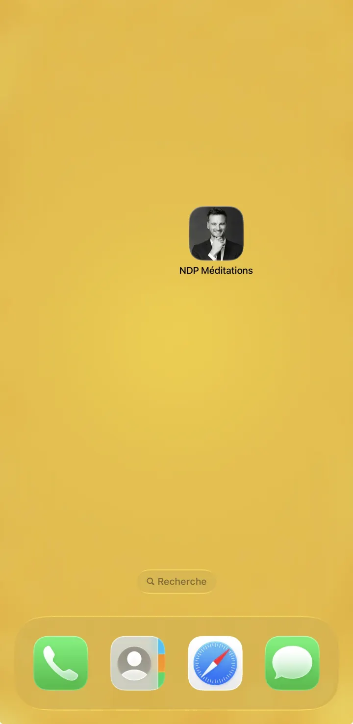 L'app NDP Méditations installée sur l'écran d'accueil